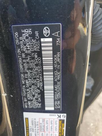 JTNBE46K473051600 - 2007 TOYOTA CAMRY CE BLACK photo 12