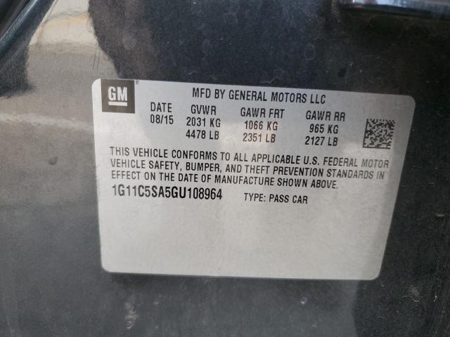 1G11C5SA5GU108964 - 2016 CHEVROLET MALIBU LIM LT Сұр фото 13