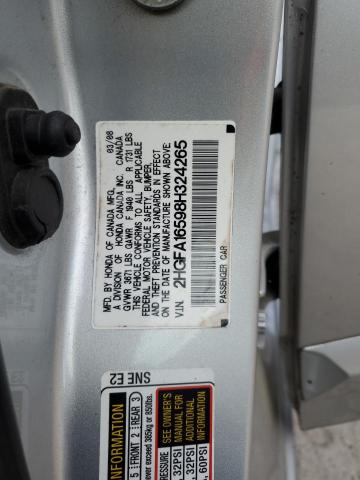 2HGFA16598H324265 - 2008 HONDA CIVIC LX 银色 照片 13