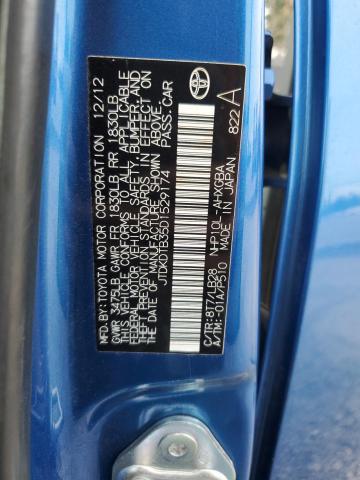 JTDKDTB35D1529174 - 2013 TOYOTA PRIUS C BLUE photo 13