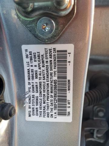 19XFC2F89GE068485 - 2016 HONDA CIVIC EX SILVER photo 13