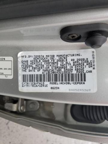 4T1BE30K43U128327 - 2003 TOYOTA CAMRY LE SILVER photo 12