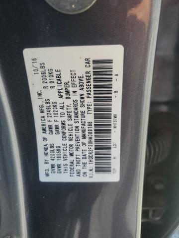1HGCR2F30HA089186 - 2017 HONDA ACCORD LX GRAY photo 13