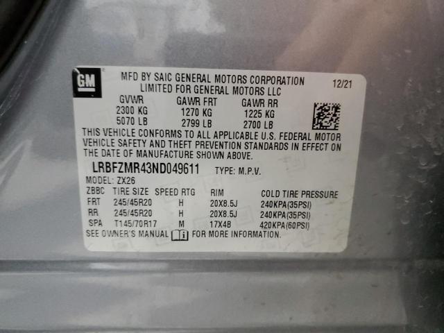 LRBFZMR43ND049611 - 2022 BUICK ENVISION PREFERRED ნაცრისფერი ფოტო 13