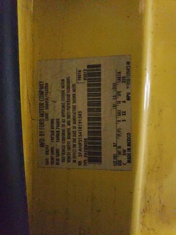 3FAHP31341R191583 - 2001 FORD FOCUS ZX3 YELLOW photo 13