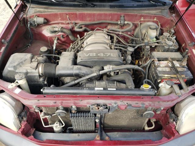 5TBBT4416YS123961 - 2000 TOYOTA TUNDRA ACCESS CAB წითელი ფოტო 11