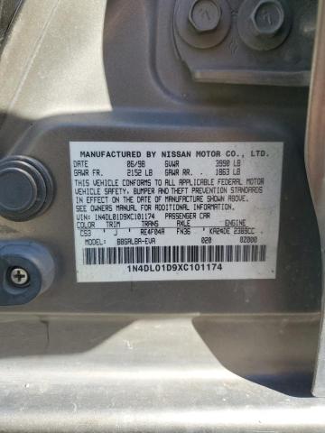 1N4DL01D9XC101174 - 1999 NISSAN ALTIMA XE 灰色 照片 12