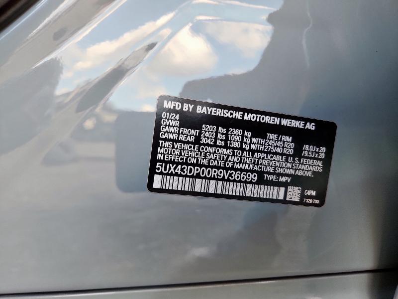 5UX43DP00R9V36699 - 2024 BMW X3 SDRIVE30I Сірий фото 12