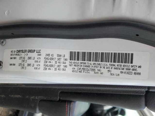 1C4PJMBS1EW172995 - 2014 JEEP CHEROKEE TRAILHAWK WHITE photo 13