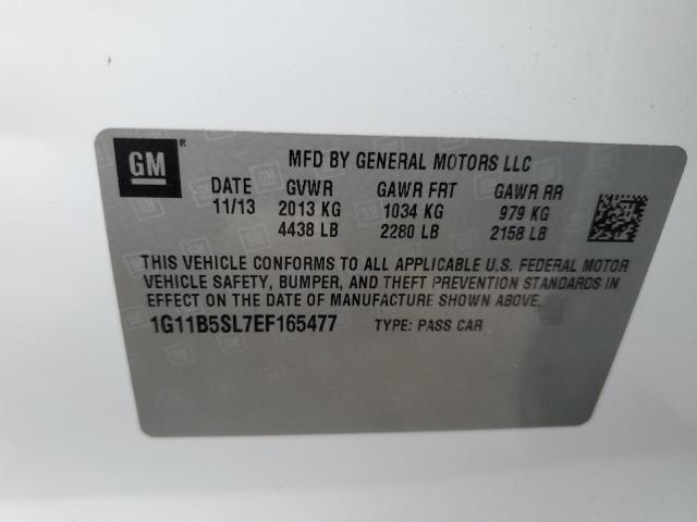 1G11B5SL7EF165477 - 2014 CHEVROLET MALIBU LS თეთრი ფოტო 12