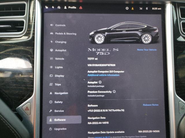 5YJSA1E20GF167928 - 2016 TESLA MODEL S შავი ფოტო 9