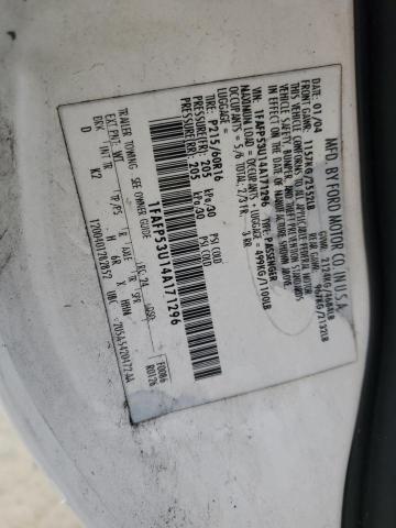 1FAFP53U14A171296 - 2004 FORD TAURUS SE WHITE photo 12