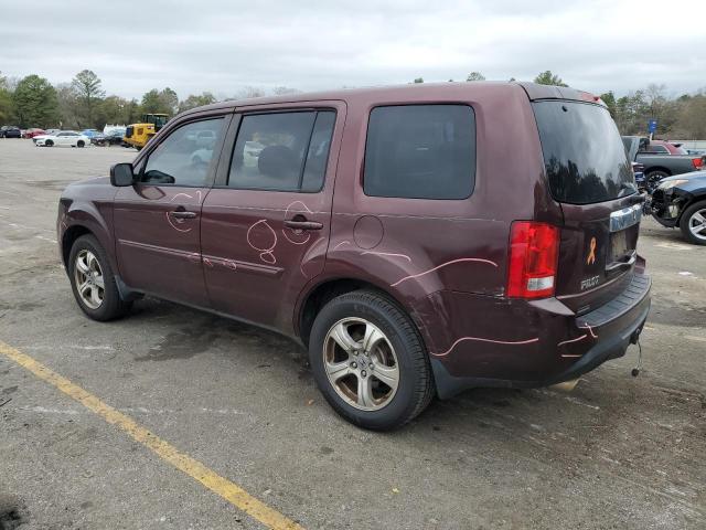 5FNYF3H54DB016664 - 2013 HONDA PILOT EXL BURGUNDY photo 2