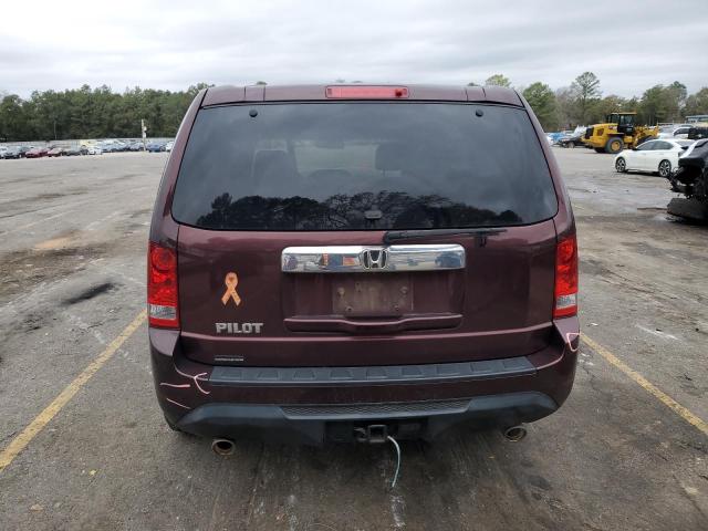 5FNYF3H54DB016664 - 2013 HONDA PILOT EXL BURGUNDY photo 6