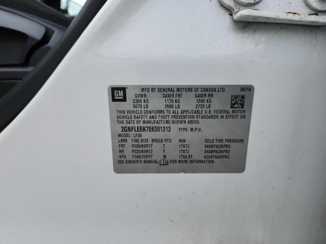 2GNFLEEK7E6381313 - 2014 CHEVROLET EQUINOX LS WHITE photo 13