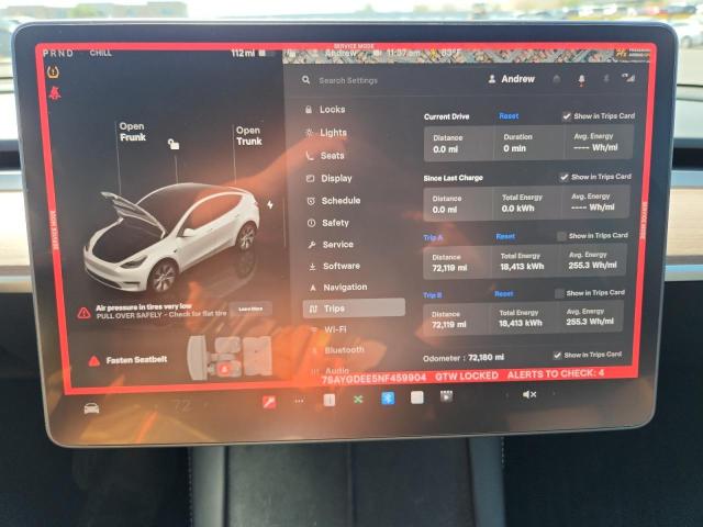 7SAYGDEE5NF459904 - 2022 TESLA MODEL Y თეთრი ფოტო 9