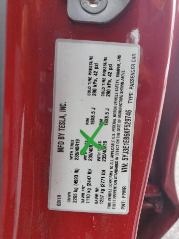 5YJ3E1EB6KF529746 - 2019 TESLA MODEL 3 Rot Foto 13