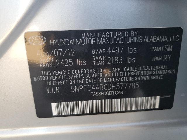 5NPEC4AB0DH577785 - 2013 HYUNDAI SONATA SE SILVER photo 12