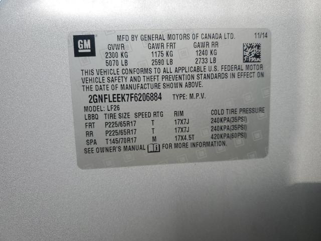 2GNFLEEK7F6206884 - 2015 CHEVROLET EQUINOX LS 银色 照片 13