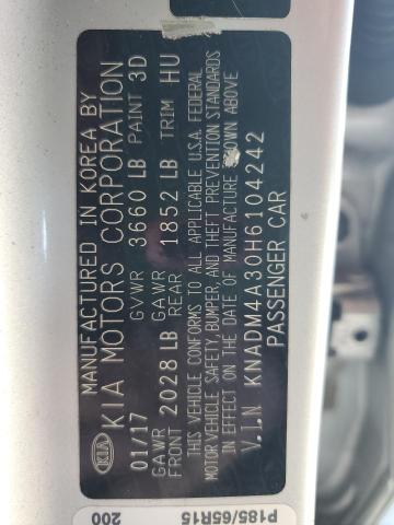 KNADM4A30H6104242 - 2017 KIA RIO LX Gümüş foto 12