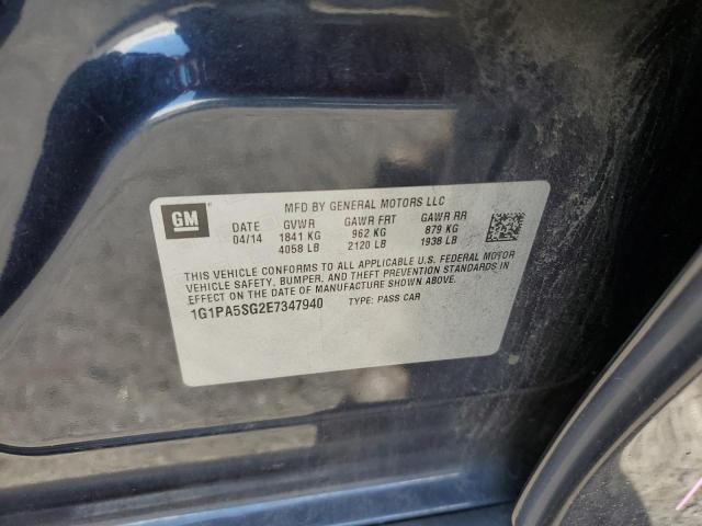 1G1PA5SG2E7347940 - 2014 CHEVROLET CRUZE LS ლურჯი ფოტო 12