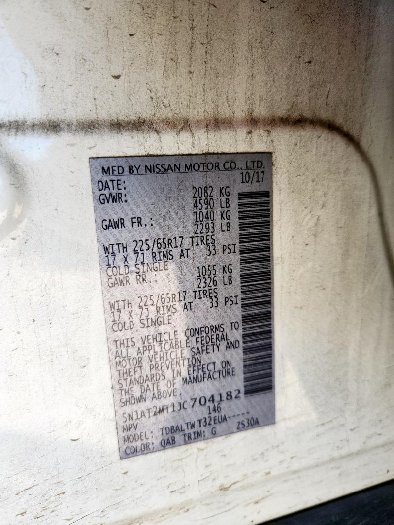 5N1AT2MT1JC704182 - 2018 NISSAN ROGUE S Blanc photo 12