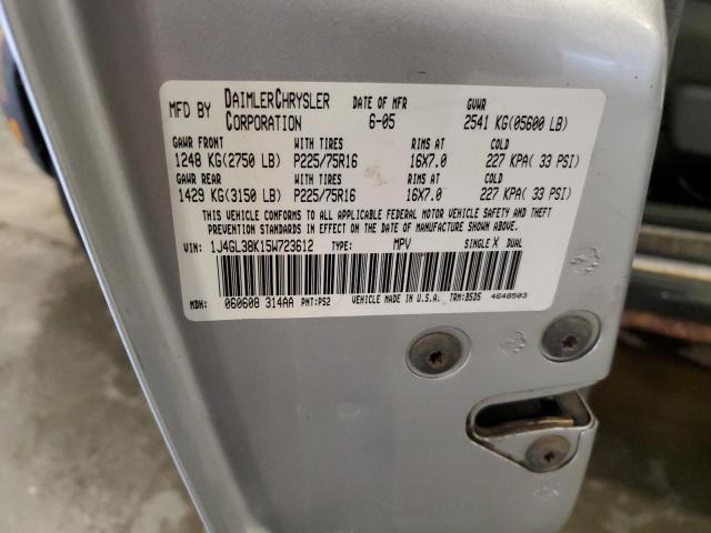 1J4GL38K15W723612 - 2005 JEEP LIBERTY RENEGADE ვერცხლისფერი ფოტო 13