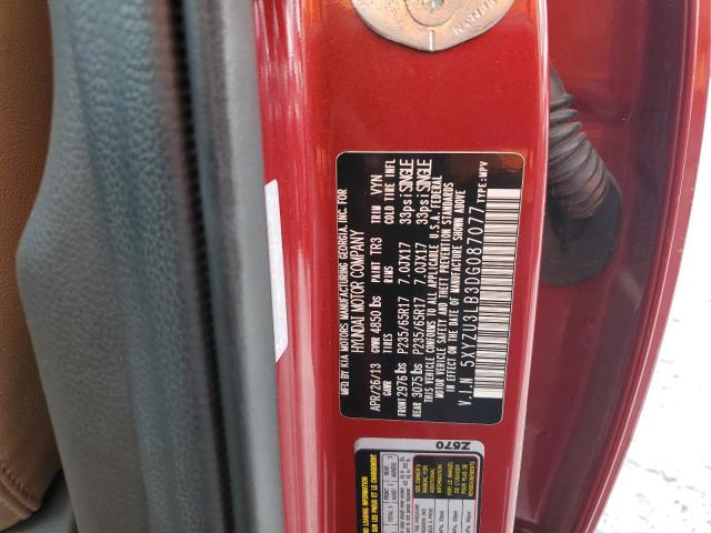 5XYZU3LB3DG087077 - 2013 HYUNDAI SANTA FE S Қызыл фото 13