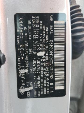 KM8JU3AC2CU402498 - 2012 HYUNDAI TUCSON GLS Gümüş foto 13