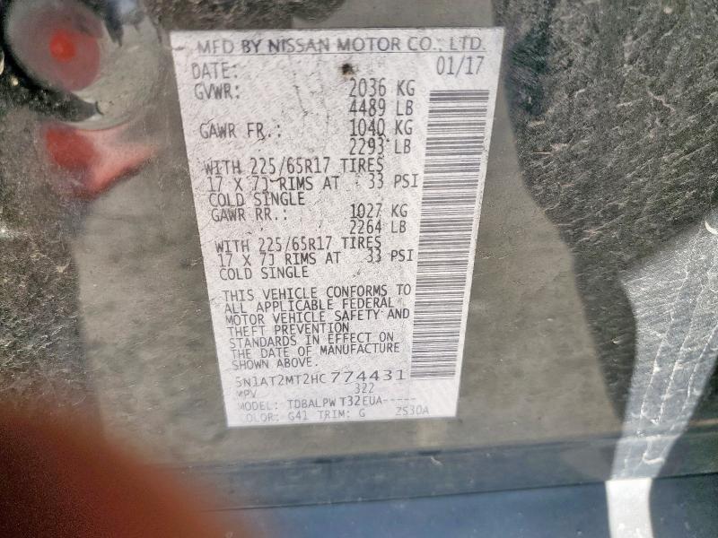 5N1AT2MT2HC774431 - 2017 NISSAN ROGUE S BLACK photo 14