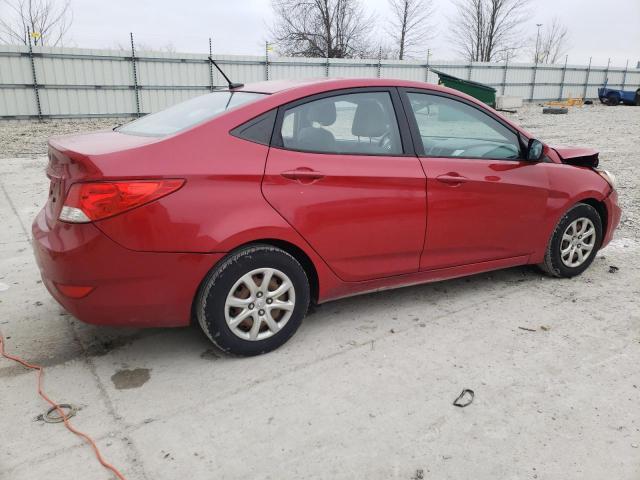 KMHCT4AE0DU540044 - 2013 HYUNDAI ACCENT GLS RED photo 3