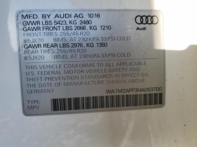 WA1M2AFP3HA063700 - 2017 AUDI Q5 PREMIUM PLUS თეთრი ფოტო 13