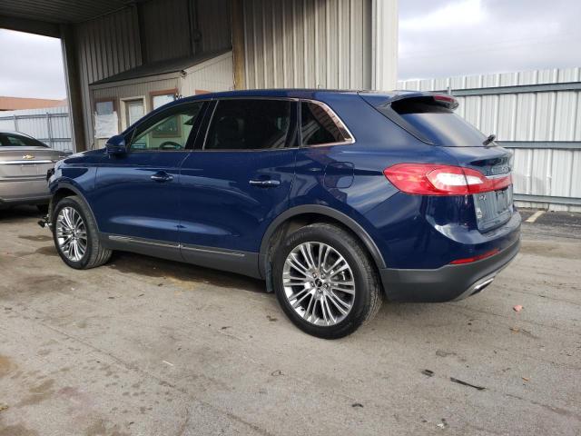2LMPJ8LR6JBL14725 - 2018 LINCOLN MKX RESERVE Կապույտ լուսանկար 2