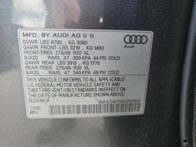 WA1LGAFE5ED012902 - 2014 AUDI Q7 PREMIUM PLUS ნაცრისფერი ფოტო 13