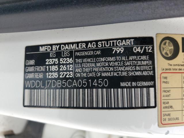 WDDLJ7DB5CA051450 - 2012 MERCEDES-BENZ CLS 550 白色 照片 12