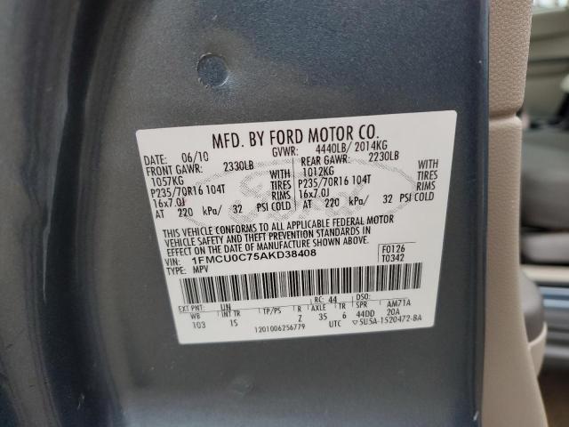 1FMCU0C75AKD38408 - 2010 FORD ESCAPE XLS BLUE photo 13