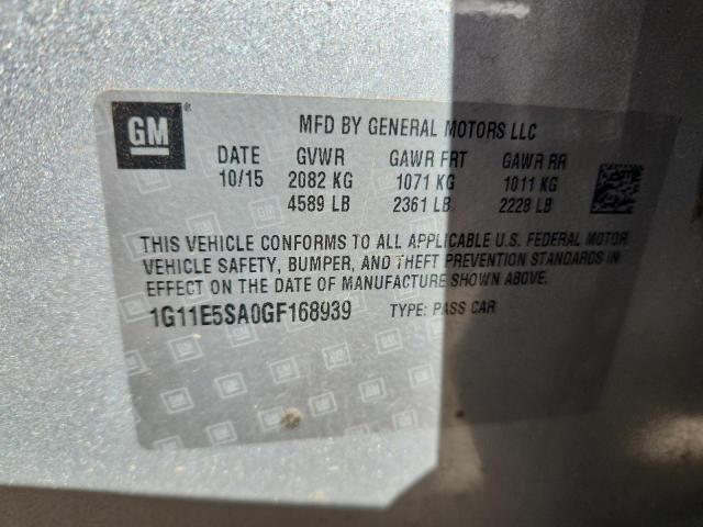 1G11E5SA0GF168939 - 2016 CHEVROLET MALIBU LIM LTZ 灰色 照片 12