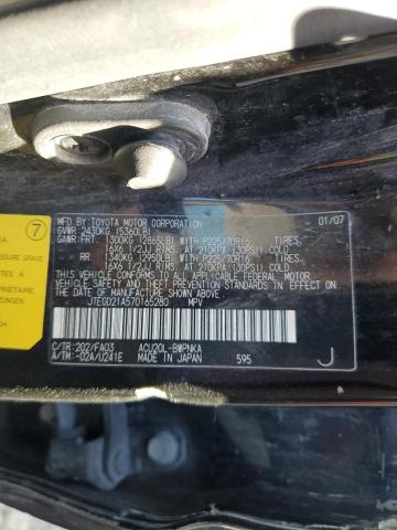 JTEGD21A570165280 - 2007 TOYOTA HIGHLANDER BLACK photo 12