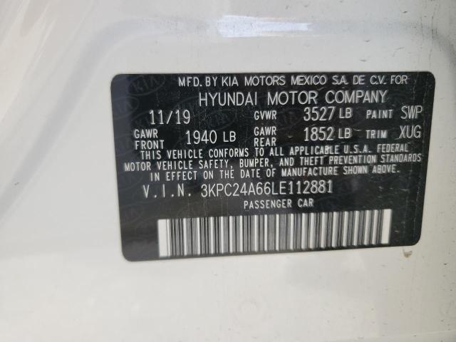 3KPC24A66LE112881 - 2020 HYUNDAI ACCENT SE WHITE photo 13