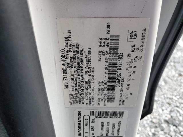 3FA6P0G71DR235835 - 2013 FORD FUSION S Ağ foto 12