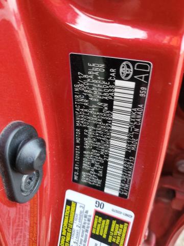 2T1BURHEXHC934802 - 2017 TOYOTA COROLLA L RED photo 12