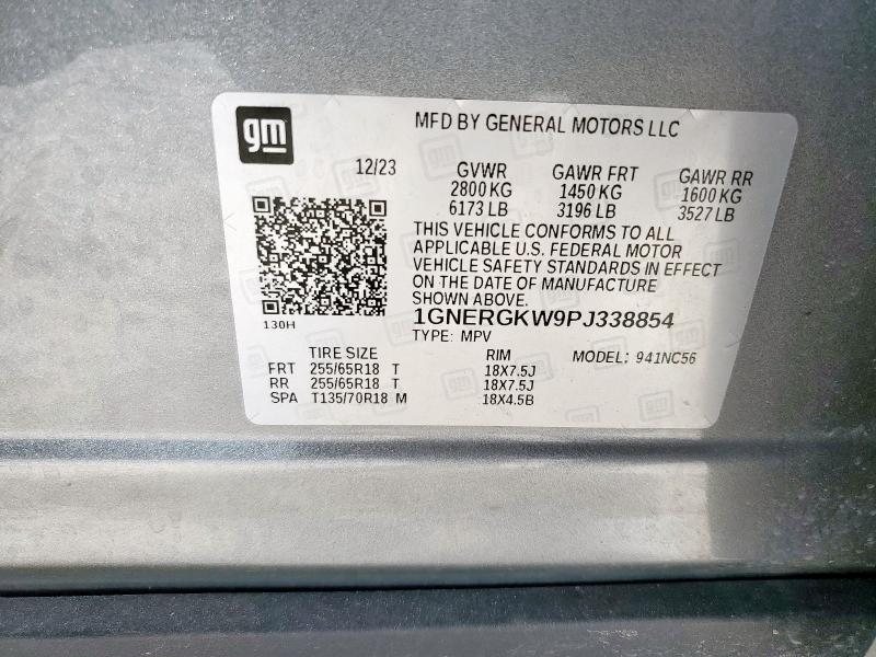 1GNERGKW9PJ338854 - 2023 CHEVROLET TRAVERSE LT 灰色 照片 13