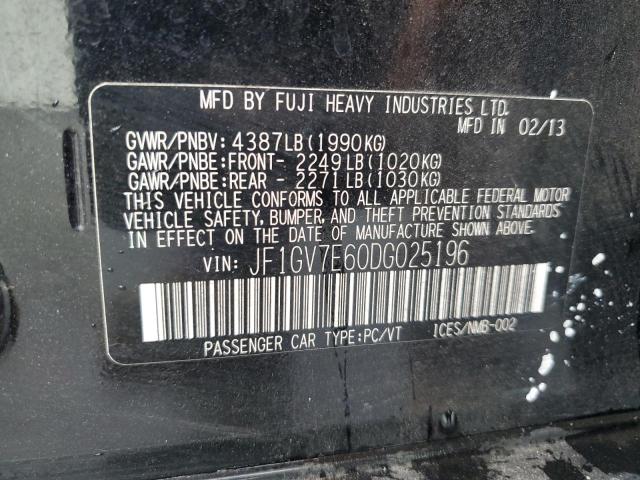 JF1GV7E60DG025196 - 2013 SUBARU IMPREZA WRX Negro foto 12