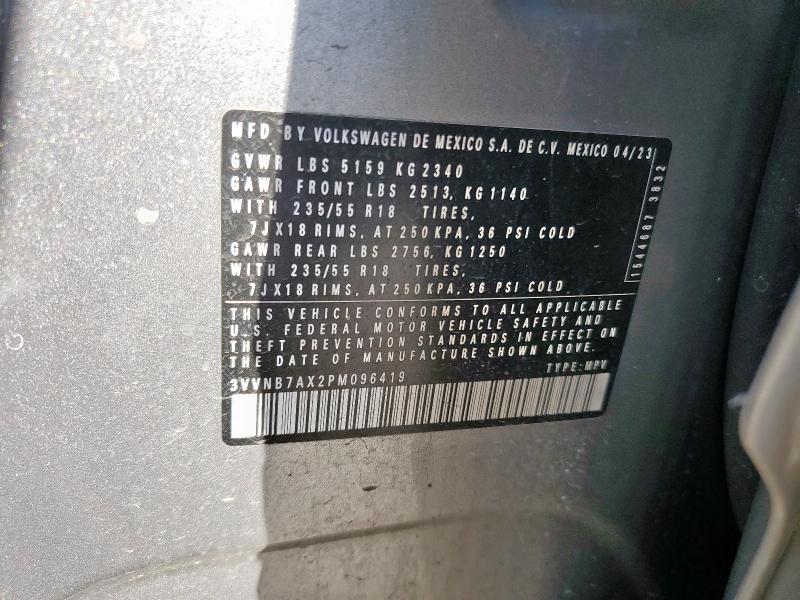 3VVNB7AX2PM096419 - 2023 VOLKSWAGEN TIGUAN SE Сріблястий фото 13