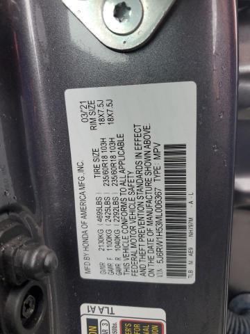 5J6RW1H53ML006367 - 2021 HONDA CR-V EX GRAY photo 13