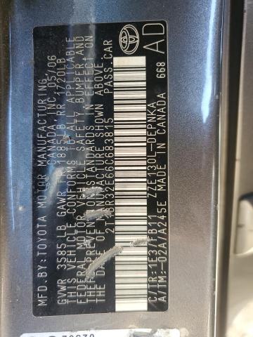 2T1BR32E66C683815 - 2006 TOYOTA COROLLA CE GRAY photo 12