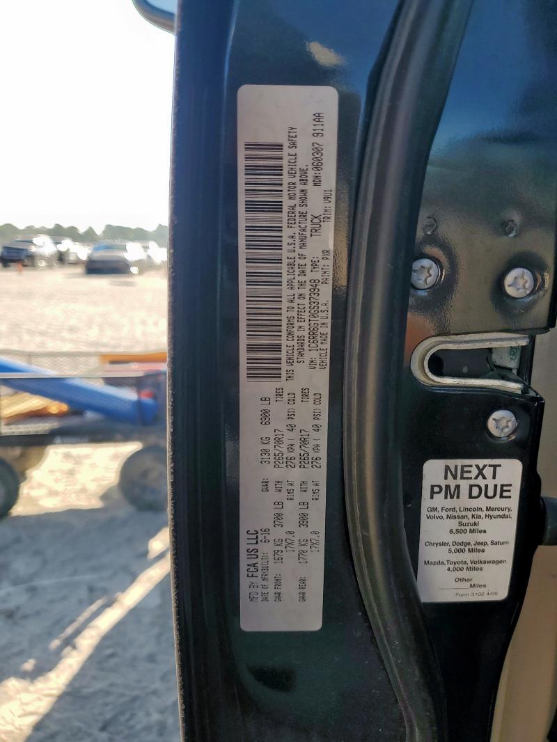 1C6RR6GT0GS373948 - 2016 RAM 1500 SLT 黑色 照片 12