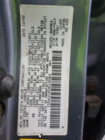 JTEHF21A530120803 - 2003 TOYOTA HIGHLANDER LIMITED BLUE photo 12