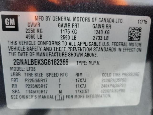 2GNALBEK3G6182366 - 2016 CHEVROLET EQUINOX LS GRAY photo 13