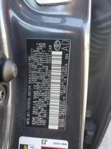 2T1BU4EE5BC632834 - 2011 TOYOTA COROLLA BASE Темно-сірий фото 12